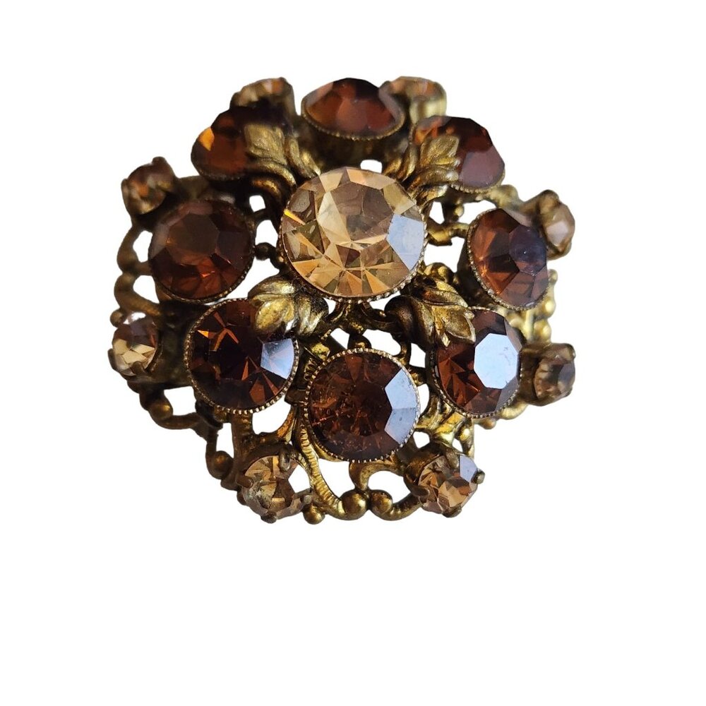 Vintage Signed West Germany Rhinestone Brooch (A1736)